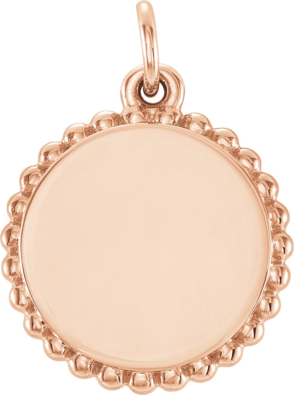 18K Rose Gold-Plated Sterling Silver Beaded Disc Pendant