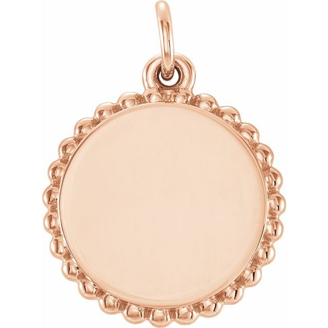 18K Rose Gold-Plated Sterling Silver Beaded Disc Pendant