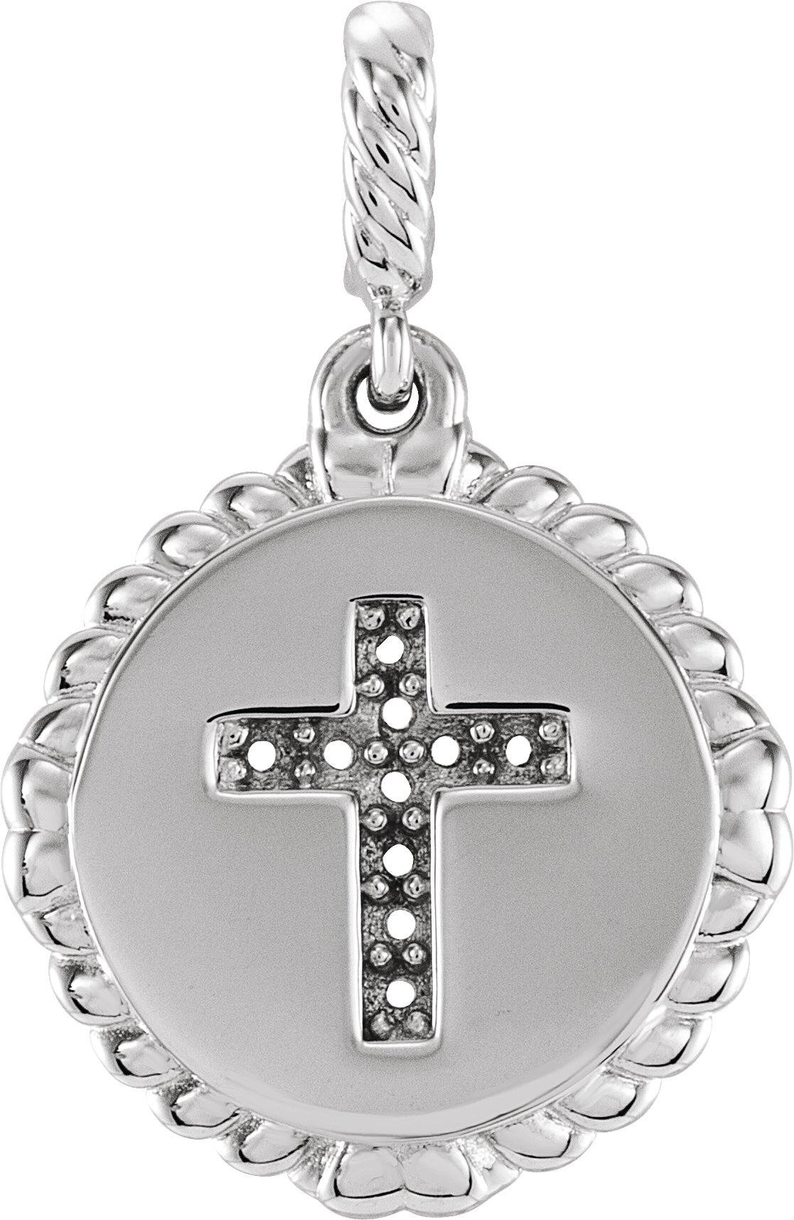 Accented Cross Disc Necklace or Pendant