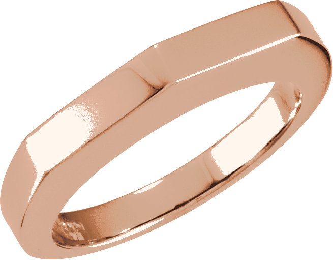 14K Rose Stackable Geometric Ring