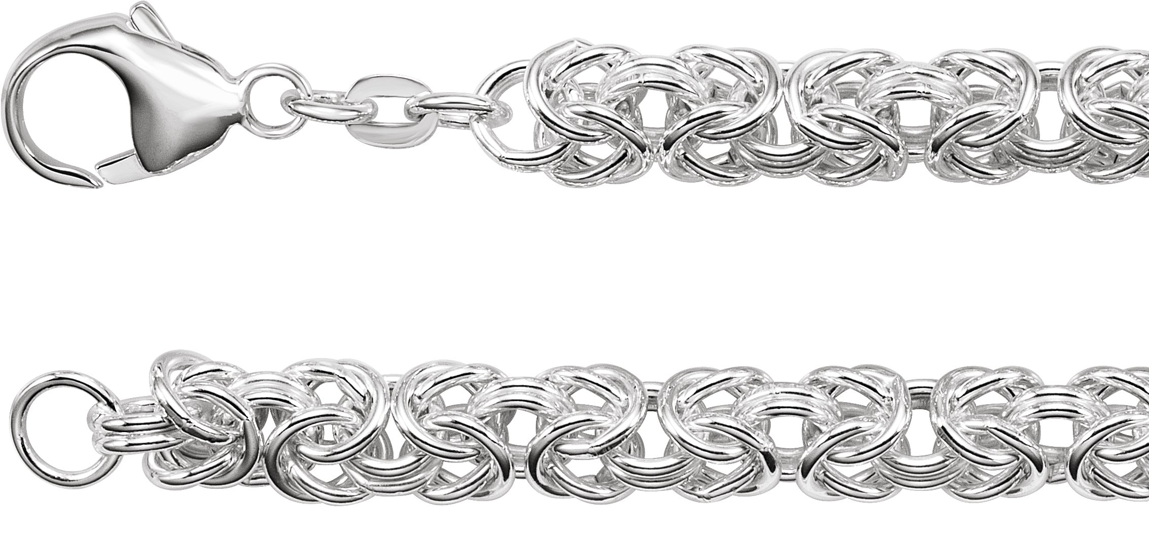 Sterling Silver 6 mm Byzantine 16" Chain
