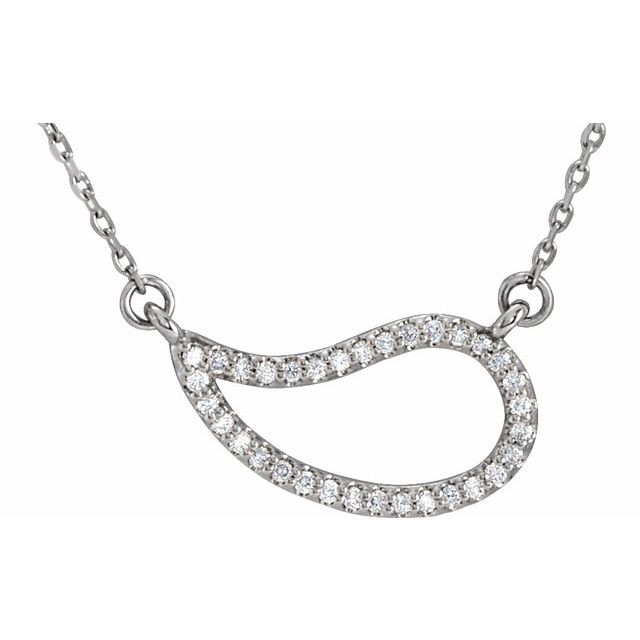 Sterling Silver 1/6 CTW Natural Diamond Paisley 18