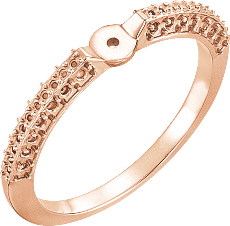 14K Розово злато Pavé-Style Peg Shank