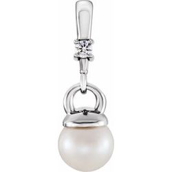 652188 / 14Kt White / 10 Mm / Polished / Pearl Cup Pendant Mounting