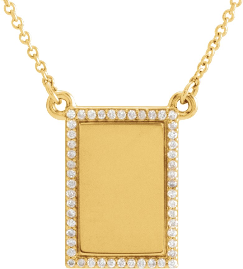 14K Yellow 1/8 CTW Diamond Bar 18 Necklace