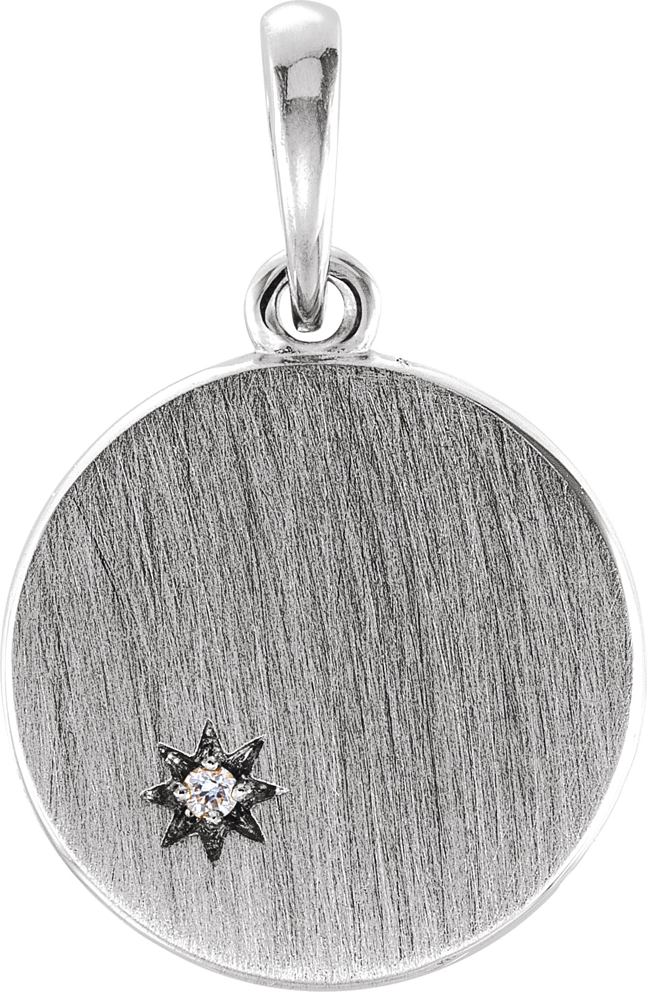 14K White .005 CTW Diamond Engravable Pendant Ref. 12485480