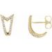 14K Yellow 1/6 CTW Natural Diamond Geometric J-Hoop Earrings