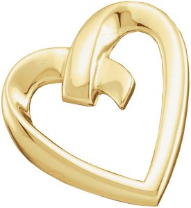 14K Yellow Heart Slide Pendant