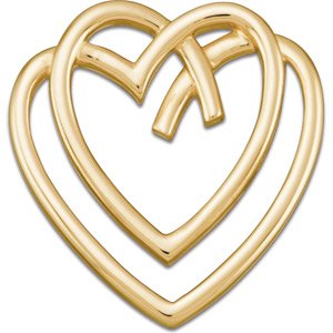 14K Yellow 29.5x28.75 mm Freeform Heart Pendant