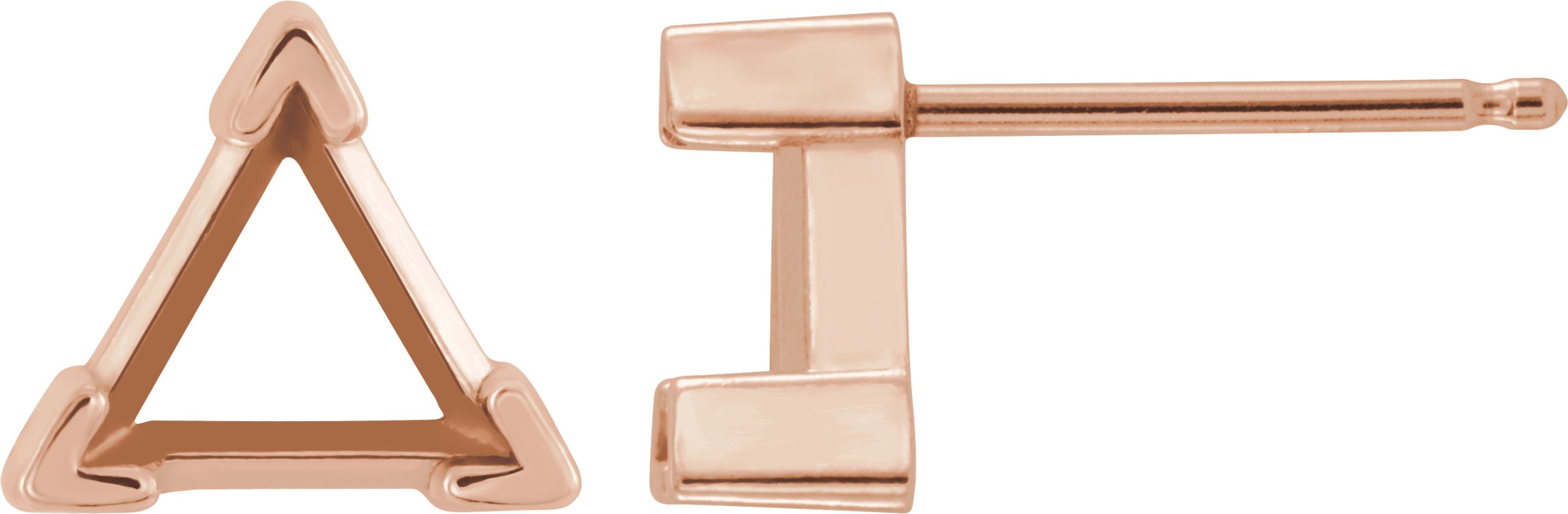 Triangle 3-Prong V-End Earrings