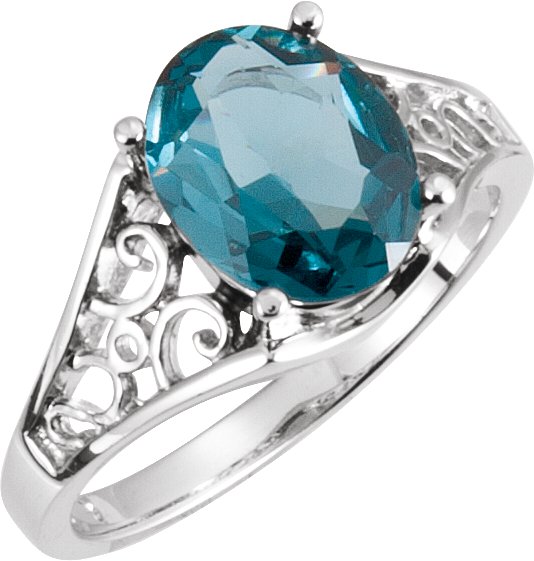 Scroll Solitaire Ring