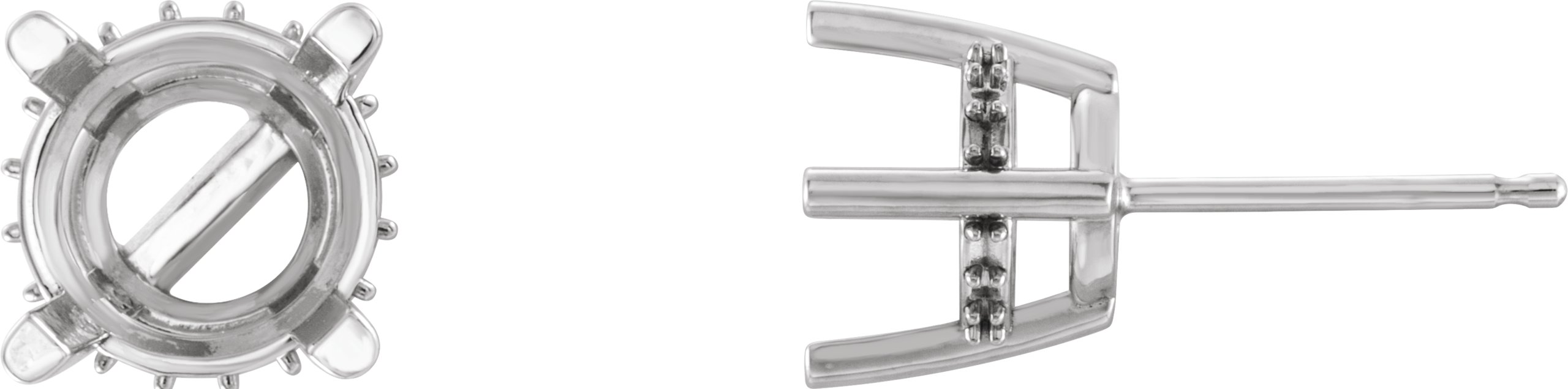 Round 4-Prong Hidden Halo-Style Stud Earrings