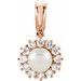 14K Rose Cultured White Freshwater Pearl & 1/3 CTW Natural Diamond Pendant
