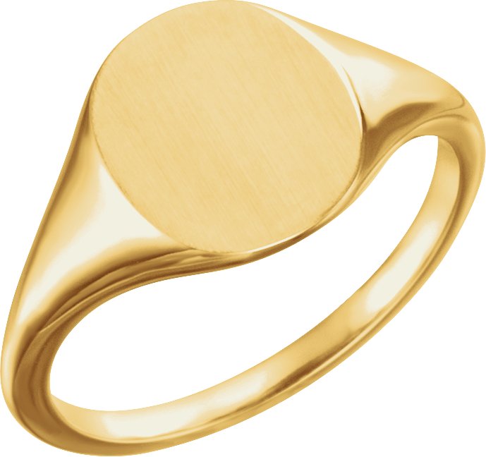 10K Yellow 11x9 mm Oval Signet Ring