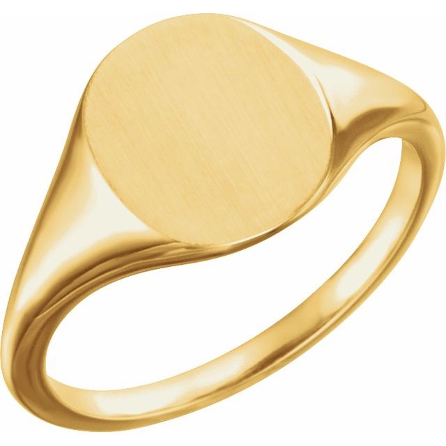 14K Yellow 8x6 mm Oval Signet Ring