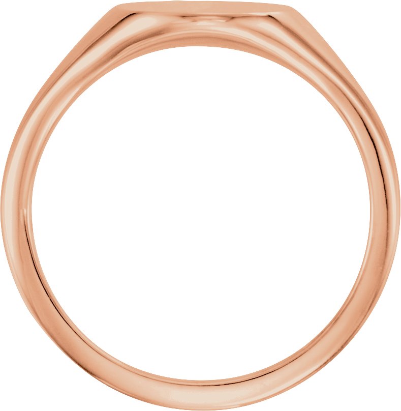 14K Rose 8x6 mm Oval Signet Ring