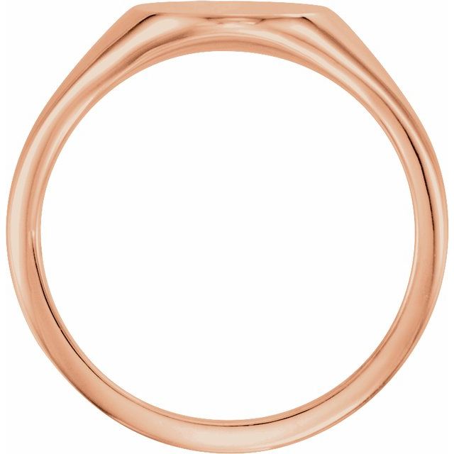 14K Rose 11x9 mm Oval Signet Ring