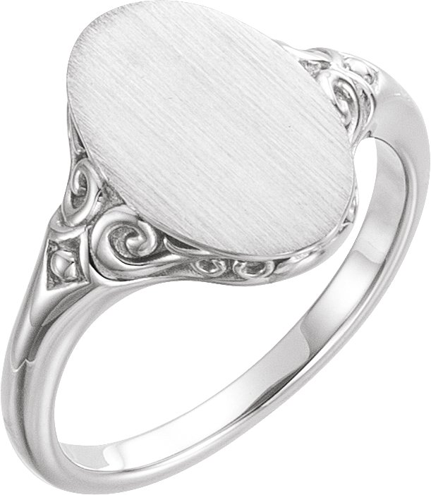 Sterling Silver 13x9 mm Oval Signet Ring