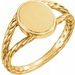 14K Yellow 11x9 mm Oval Rope Signet Ring