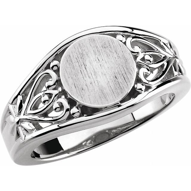 Continuum Sterling Silver 8.25 mm Round Signet Ring