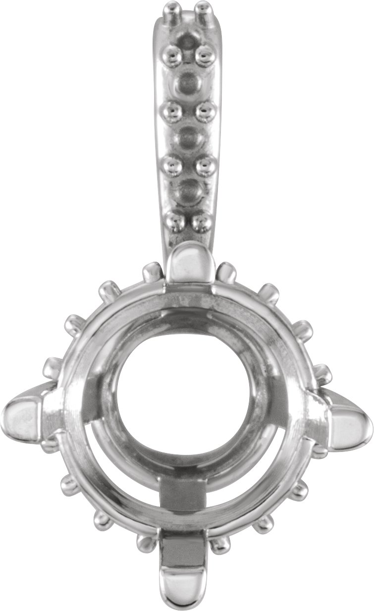 Round 4-Prong Hidden Halo-Style Pendant