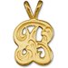 14K White Small Initial Y Pendant