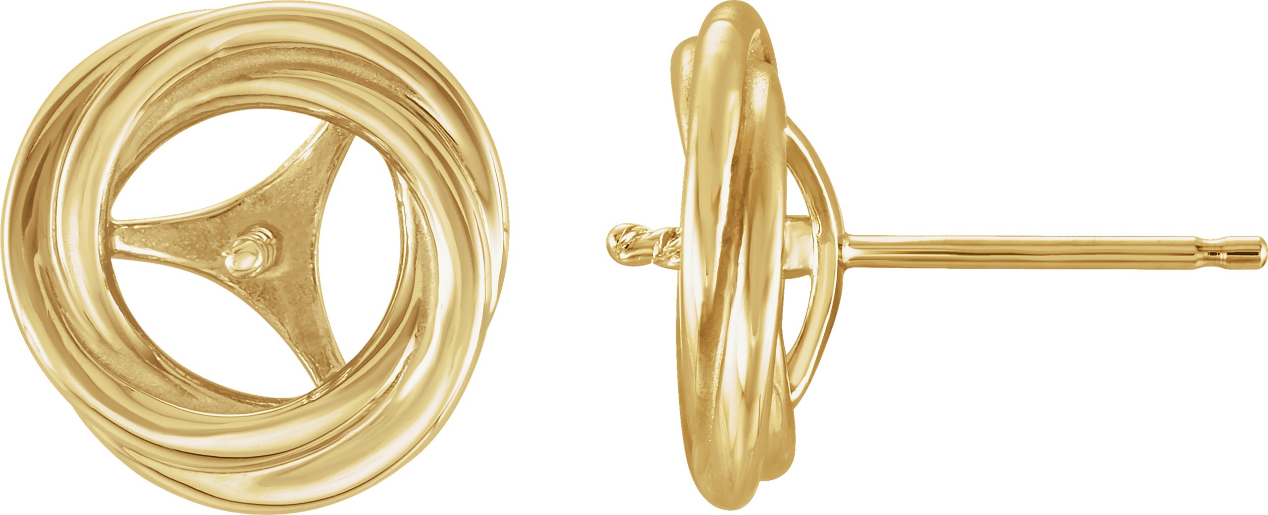 Button Pearl Knot Earrings