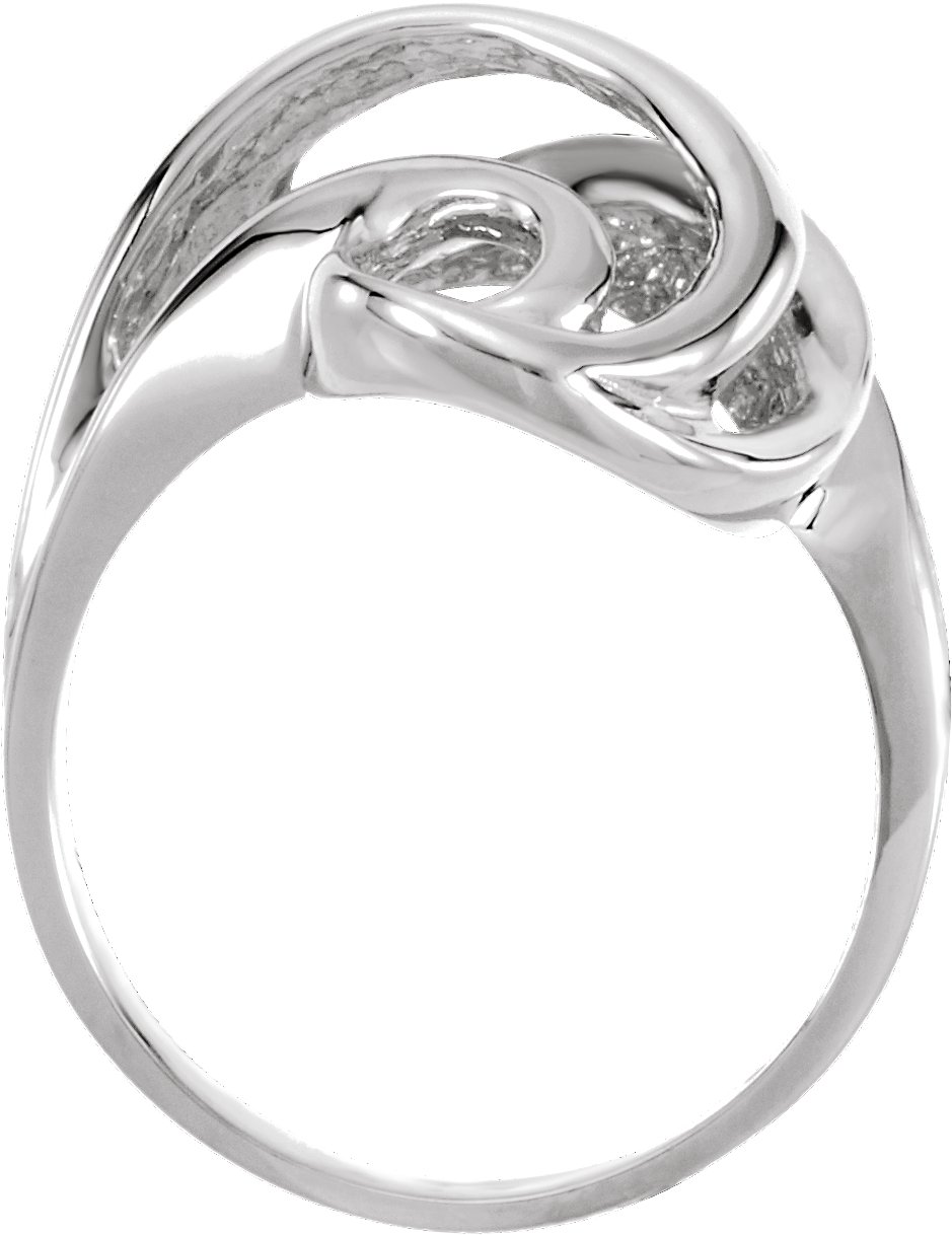 14K White Freeform Ring