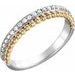 14K White/Yellow 1/5 CTW Diamond Beaded Ring