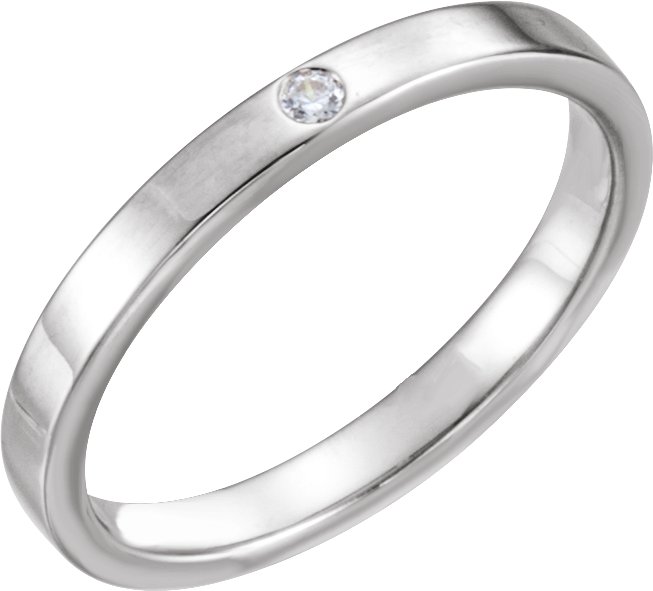 14K White Aquamarine Stackable Family Ring