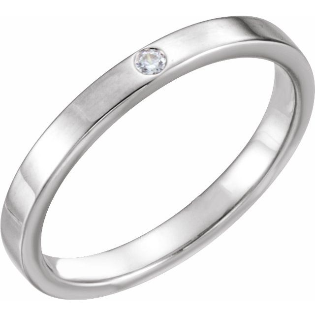 14K White Blue Zircon Stackable Family Ring
