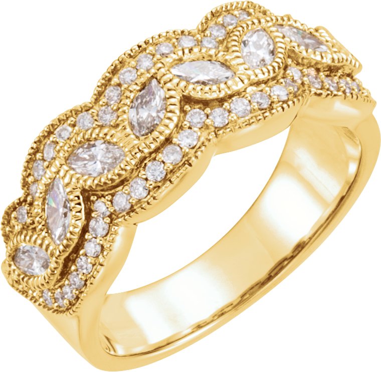 14K Yellow 1 CTW Natural Diamond Anniversary Band