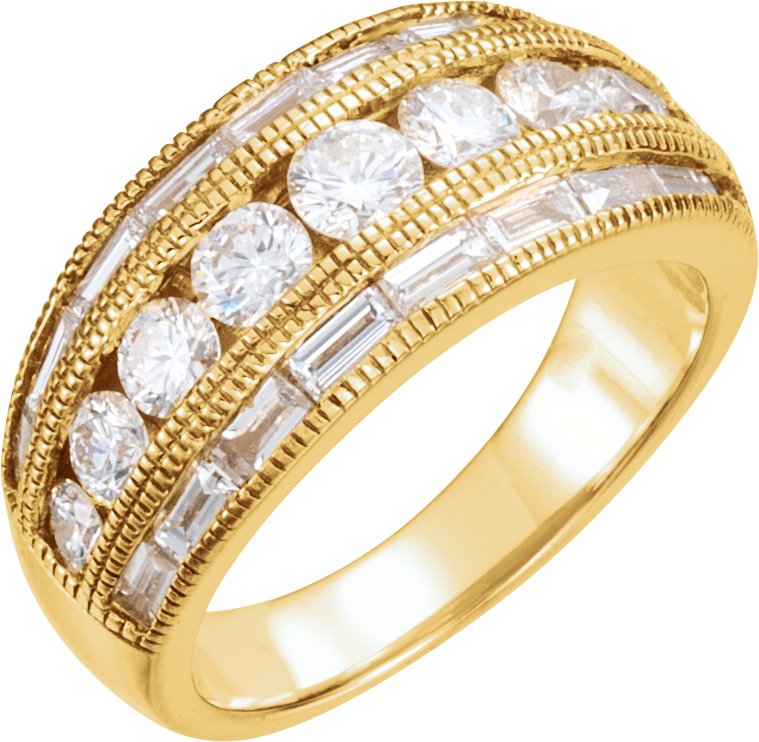 14K Yellow 2 CTW Diamond Anniversary Band