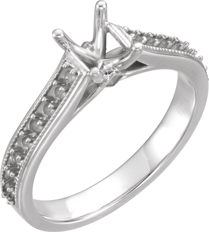 Accented Cathedral Engagement Ring with Accent