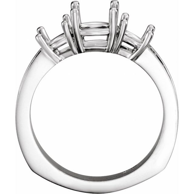 10K White 5.2 mm Round Engagement Ring Mounting 