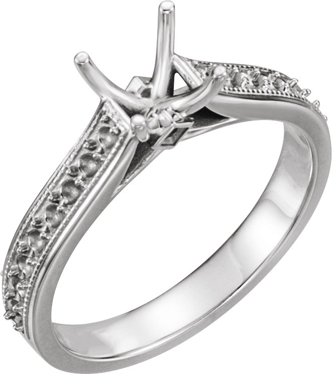 Accented Cathedral Engagement Ring with Accent