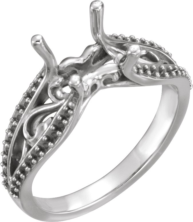 Accented Sculptural Engagement Ring
