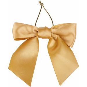 Gold 4 Inch Satin Bow with Elastic Stretch Loop | Stuller