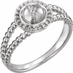 Halo-Style Beaded Pearl Ring