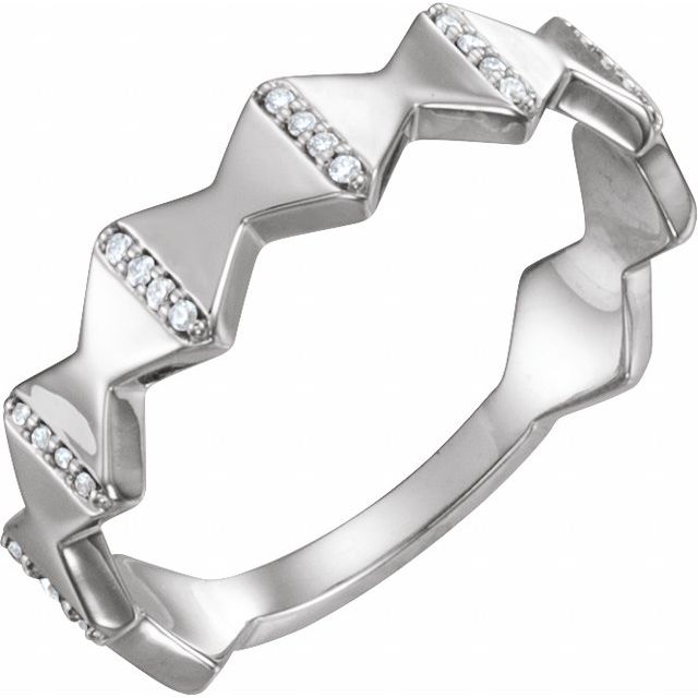 Sterling Silver 1/10 CTW Diamond Geometric Ring