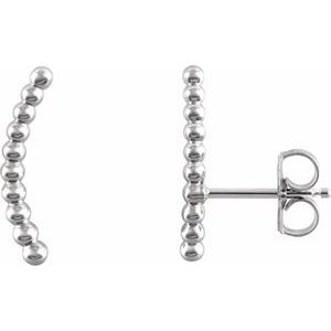 Sterling Silver Beaded Ear Climbers