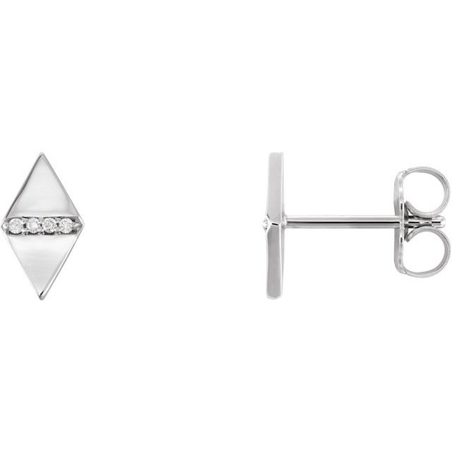 14K White .025 CTW Diamond Geometric Earrings