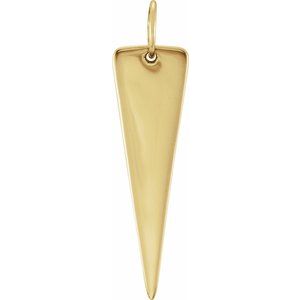 18K Yellow Gold-Plated Sterling Silver 24x7.4 mm Triangle Pendant