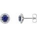 14K White 5 mm Lab-Grown Blue Sapphire & 1/8 CTW Natural Diamond Earrings