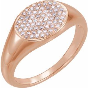 14K Rose 1/3 CTW Diamond Pavé Ring Size 7