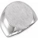 14K White 20x17 mm Oval Signet Ring