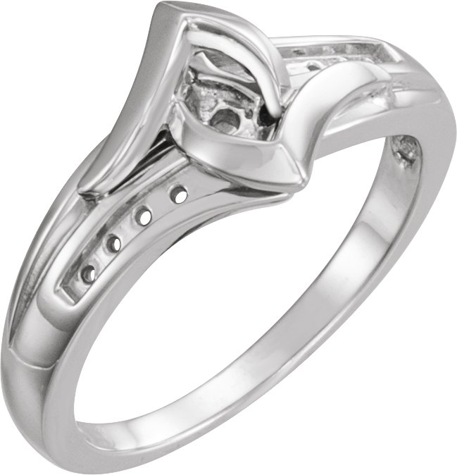 V-End Prong Accented Engagement Ring or Band