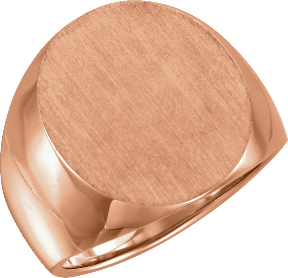 14K Rose Gold Oval Signet Ring