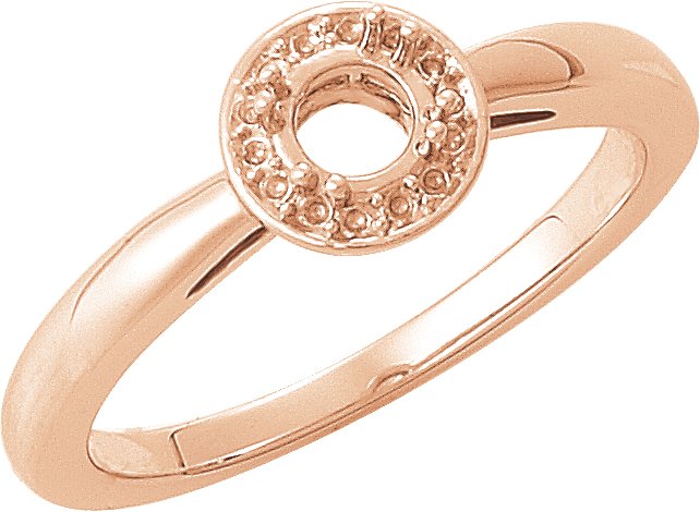 10K Rose 4.1 mm Round Halo-Style Engagement Ring Mounting