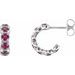 Platinum Lab-Grown Ruby Hoop Earrings